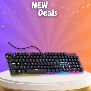 Zebronics Zeb-Nitro Plus- (ZEB-K4001M)  Full Size Mechanical Keyboard with 104 Keys/ 12 Backlight LED Modes/ 3 Levels of Brightness/ Bottom Rubber Grip - Black